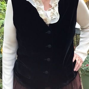 Carol Horn Velvet Button Front Vest